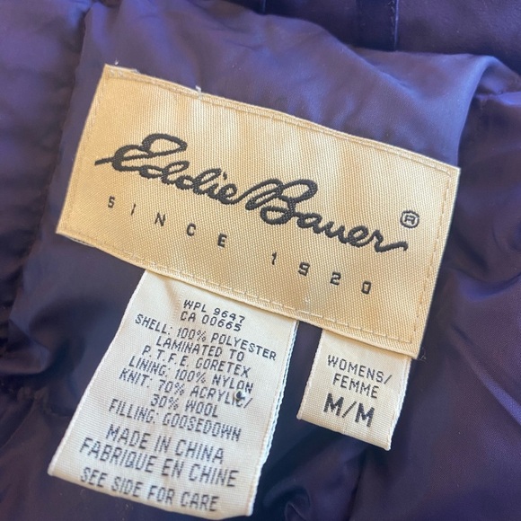 Eddie Bauer Ridge Gore Tex purple goose down hooded jacket - Picture 8 of 12